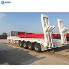 Weight 10000kg 4 Axles Max Payload 80 Ton Lowbed Heavy Duty Semi Trailer