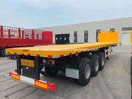 80ton 3 Axle Flatbed Semi Truck Trailer For Cargo Transport